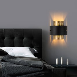 Opviq Lámpara de Pared Noctra - 15351 Dorado y Negro